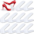 30 stueck einstellbare schuhregale rutschfest schuhhalter 3 hoehenverstellbar pp doppelschicht schuhstapler set platzsparend schuhaufbewahrungweiss