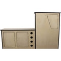 Transporter t4 t5 camper van kueche rechtslenker wohnwagen wohnwagenkueche wohnmobil reisemobil caravan 18mm mitteldichte faserplatte eingebautes weinregal optionale aufhaengeschiene peronalisierbar