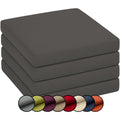 Stuhlkissen gartenkissen gartenstuehle stuhlauflage stuhlpolster sitzkissen abnembar bezug mit reissverschluss auflage set garten kissen 4x 50x50x5 grau