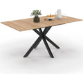 Ausziehbarer esstisch rechteck alix 4-8 personen spinnenbein holz und schwarz 120-160 cm