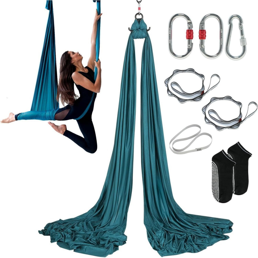 Aerial yoga haengematte set aerial yogatuch fuer alle fitnesslevel