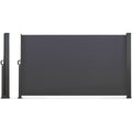 Einziehbarer Aussenparavent 180 x 500 cm Anthrazitgrau Seitenrollo