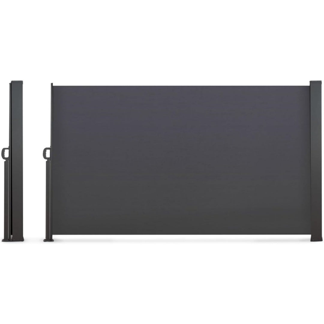 Einziehbarer Aussenparavent 180 x 500 cm Anthrazitgrau Seitenrollo
