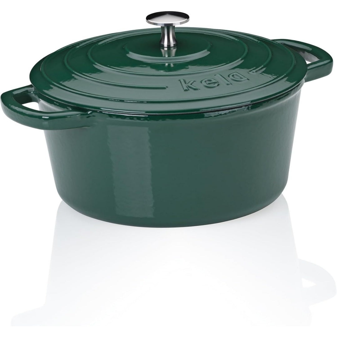 Braeter gusseisen rund 38 liter dutch oven calido induktion gussbraeter mit deckel gusseisen topf brot backen emailliert gruen