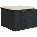 Gartenhocker mit kissen schwarz 55x55x37 cm poly rattan