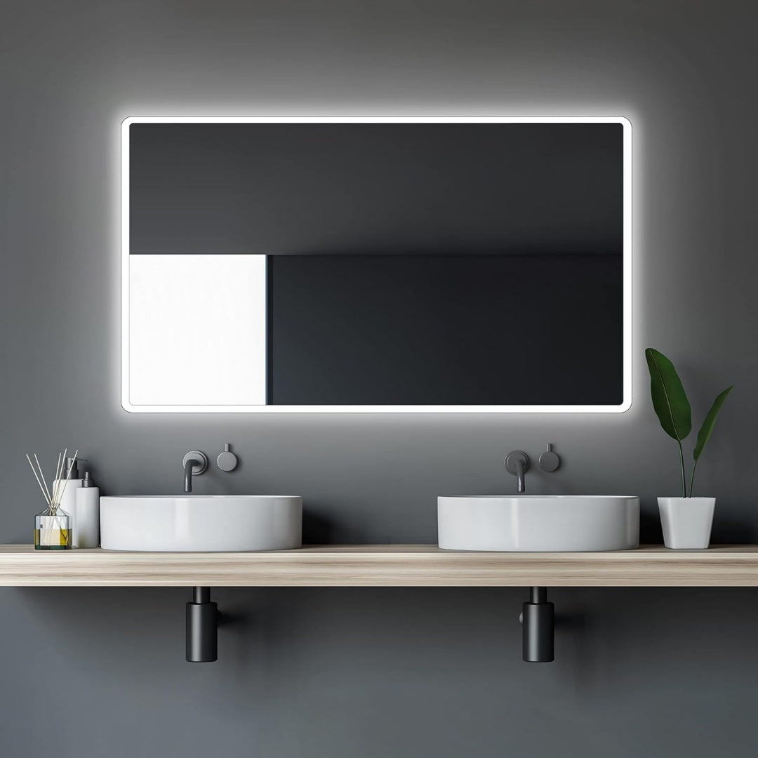 Moon lichtemittierende diode-badspiegel silber 120 x 70 cm