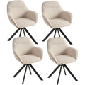 esszimmerstuehle drehbar 4er set mit armlehne 360 drehbar polsterstuhl leinen drehstuhl esszimmer kuechenstuhl mit metallbeine fuer esszimmer kueche beige